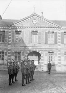 A guard detachment of the Royal Guernsey Light Infantry at Montreuil-sur-mer in 1918